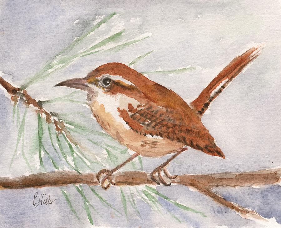 Wren Painting by Bev Veals
