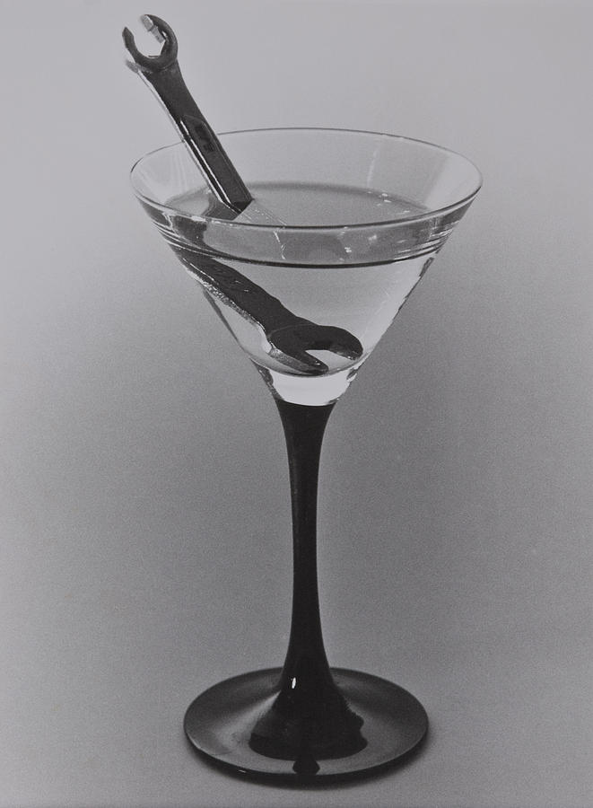 Wrench In Martini Glass Photograph by Greg Wells