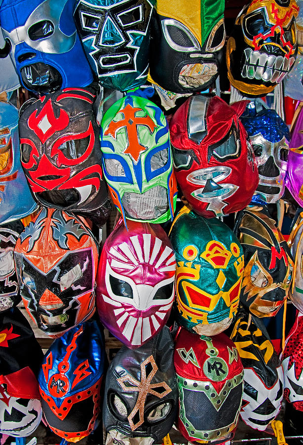 Wrestling masks Photograph by Dennis Cox
