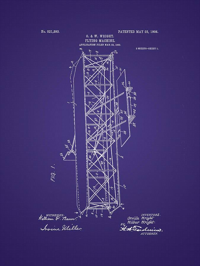 Wright Brothers Flying Machine Patent Photograph by Barry Jones