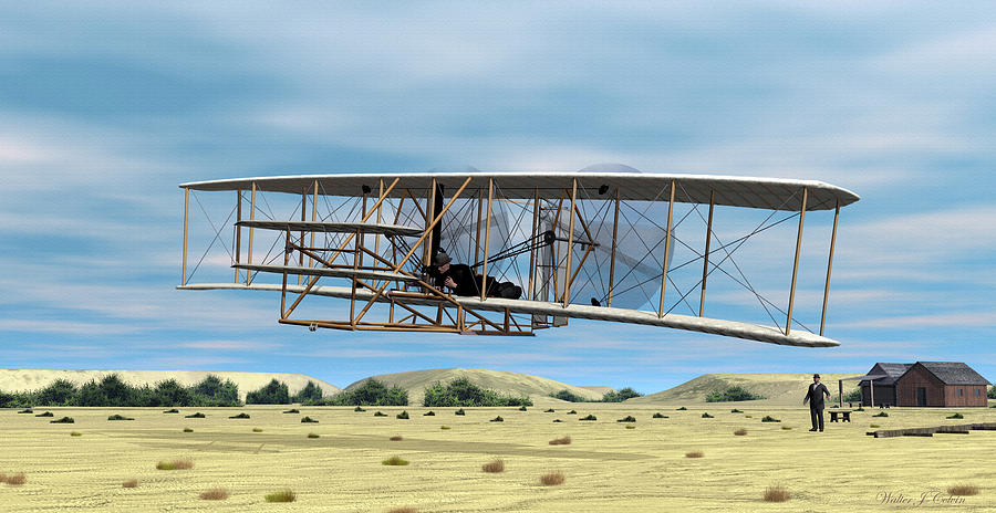 Wright Flyer Digital Art by Walter Colvin