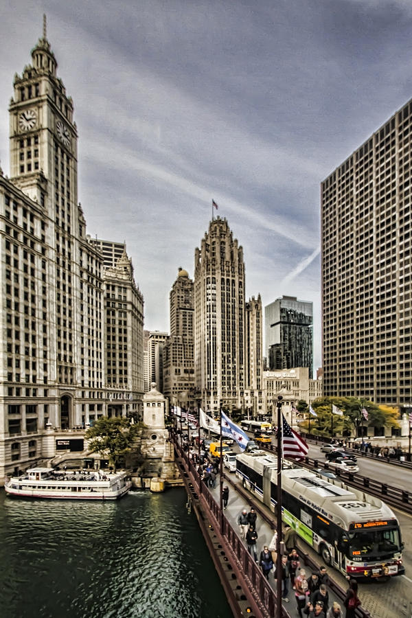 Wrigley Building and Mag Mile Photograph by Sven Brogren