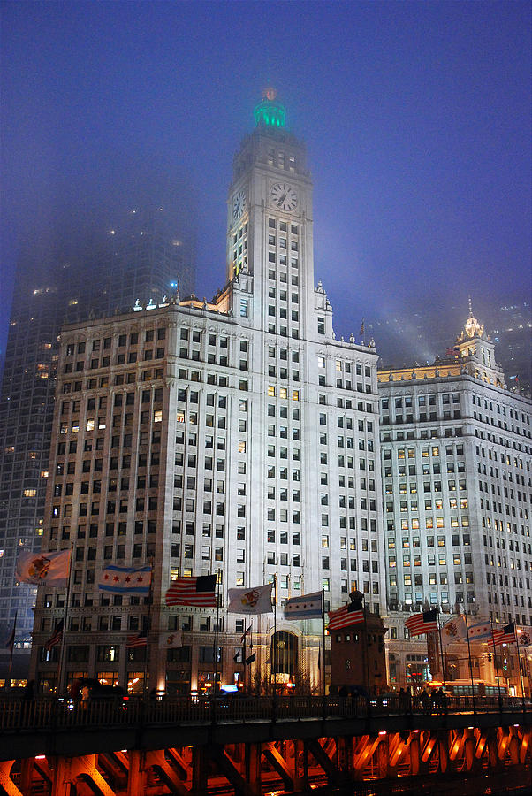 Wrigley Building in Fog Photograph by James Kirkikis
