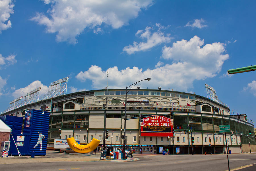 Wrigley Field and Clouds Photograph by John McGraw