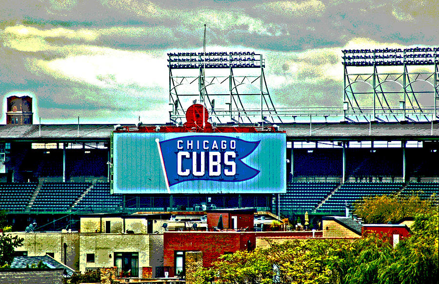 Wrigley Field Chicago Cubs Digital Art by Ginger Wakem
