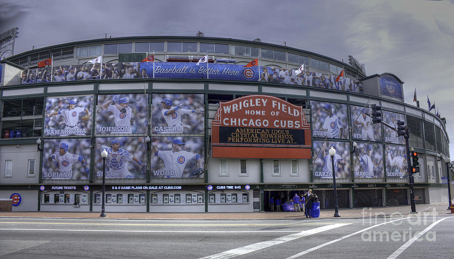 Chicago Cubs Photograph - Wrigleys New Wallpaper by David Bearden