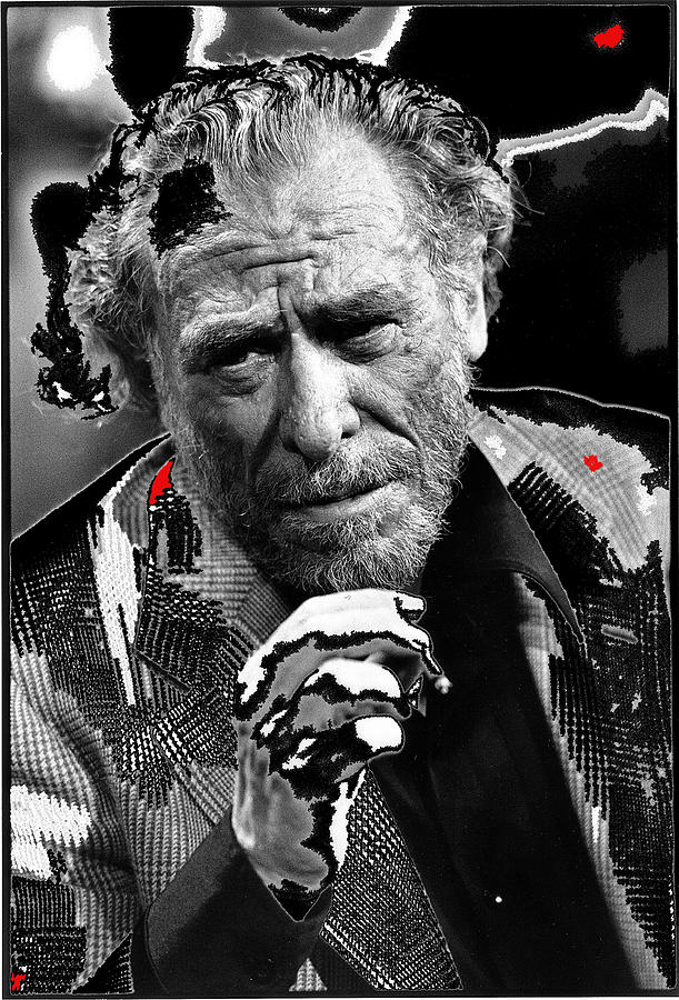Writer Charles Bukowski  on TV show Apostrophes in September 1978-2013 Photograph by David Lee Guss