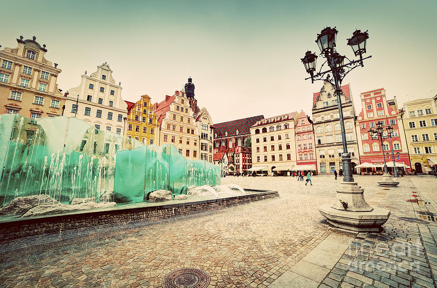 Wroclaw Poland The Market Square With The Famous Fountain Photograph