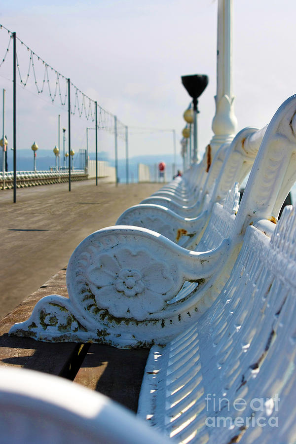 Wrought Iron Benches Torquay Pier Photograph by Terri Waters
