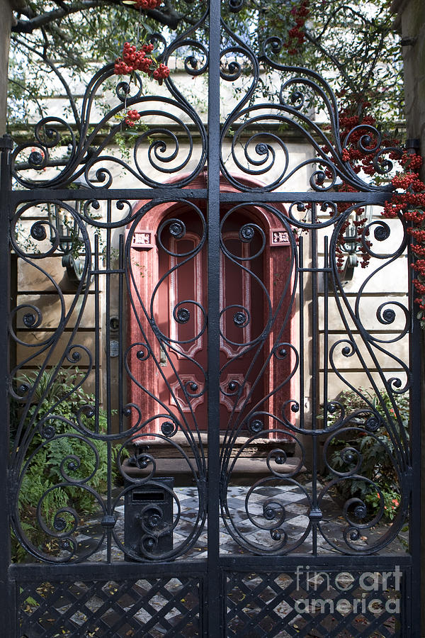 Wrought Iron Photograph - Wrought Iron Gate and Red Door Charleston South Carolina by Jason O Watson