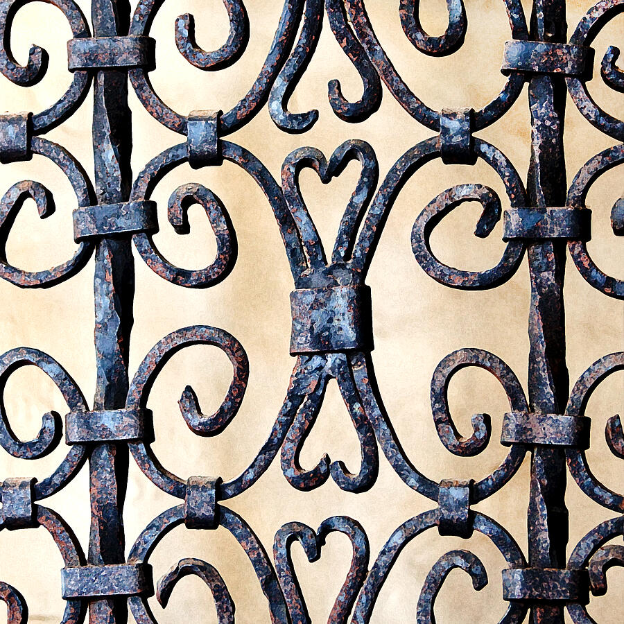 Pattern Photograph - Wrought Iron Railing by Art Block Collections