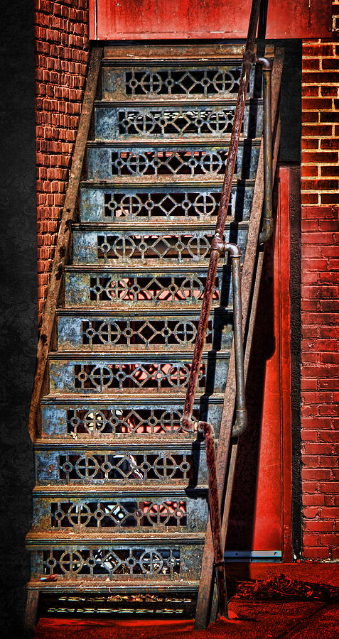 CB Wrought Iron Stairs Photograph by Sylvia Thornton