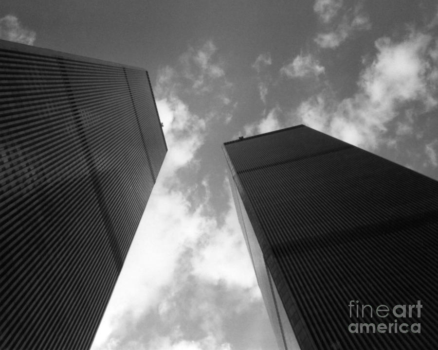 Wtc Twin Towers Grayscale Photograph