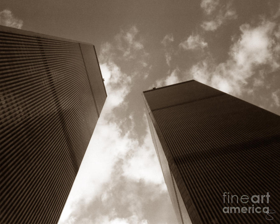 WTC Twin Towers Sepia Photograph by Creative Solutions RipdNTorn