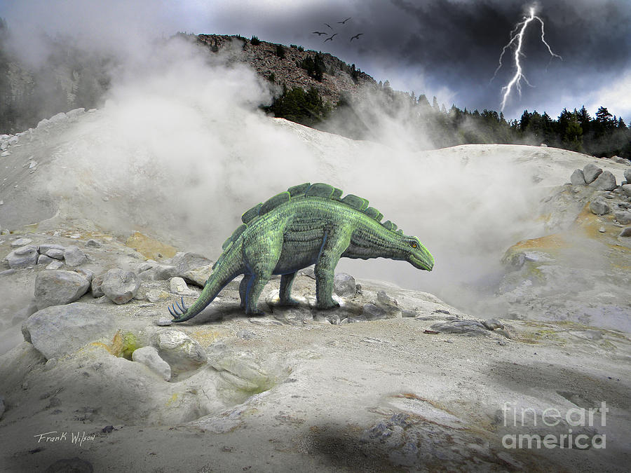 Wuerhosaurus Near Volcanic Vent Mixed Media