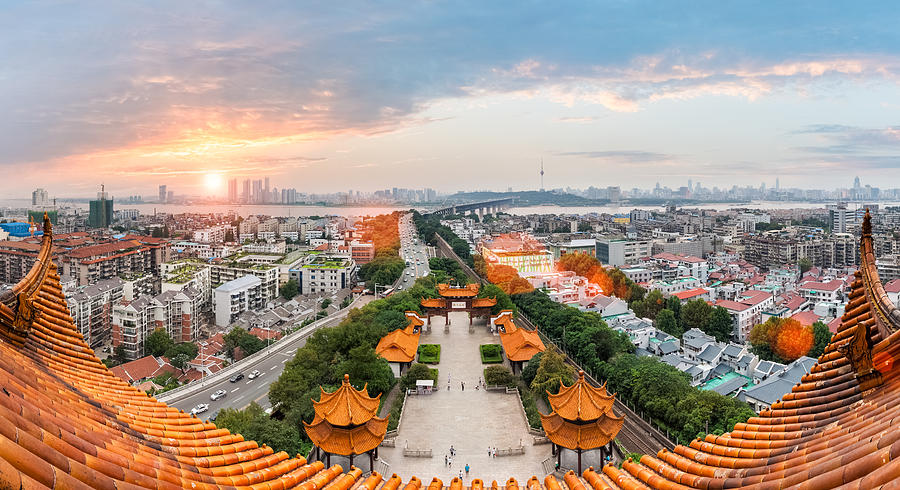 Wuhan Cityscape In Sunset Photograph by Silkwayrain