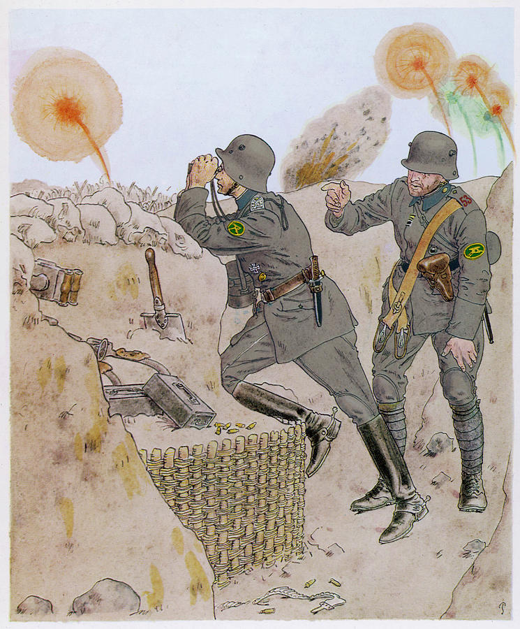 Wurttemberg Troops Observing Drawing By Mary Evans Picture Library 