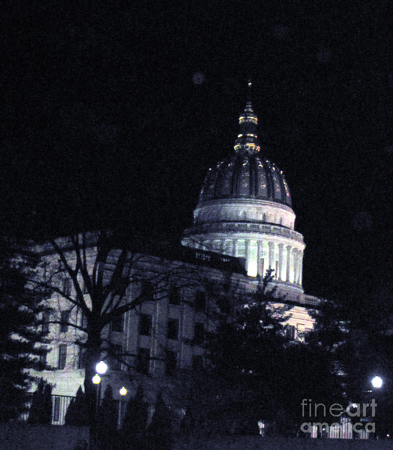 WV Capitol at Night Photograph by Sandy McIntire