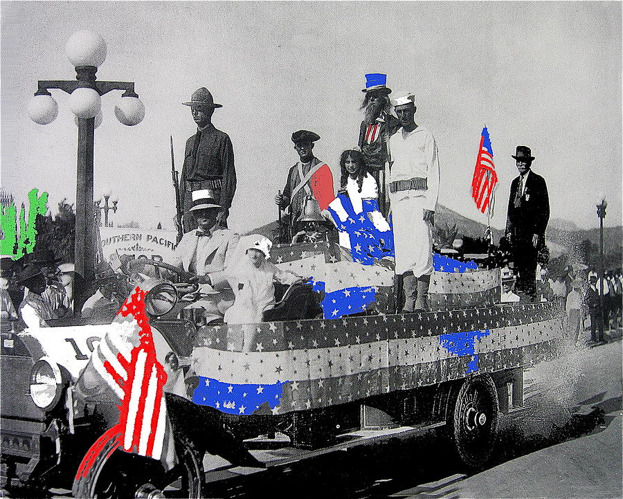 WW1 Patriotic parade Tucson Arizona circa 1917 color added 2012 Photograph by David Lee Guss