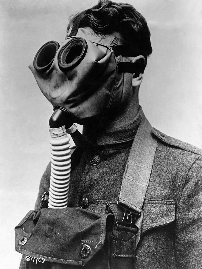dude with gas mask ww1
