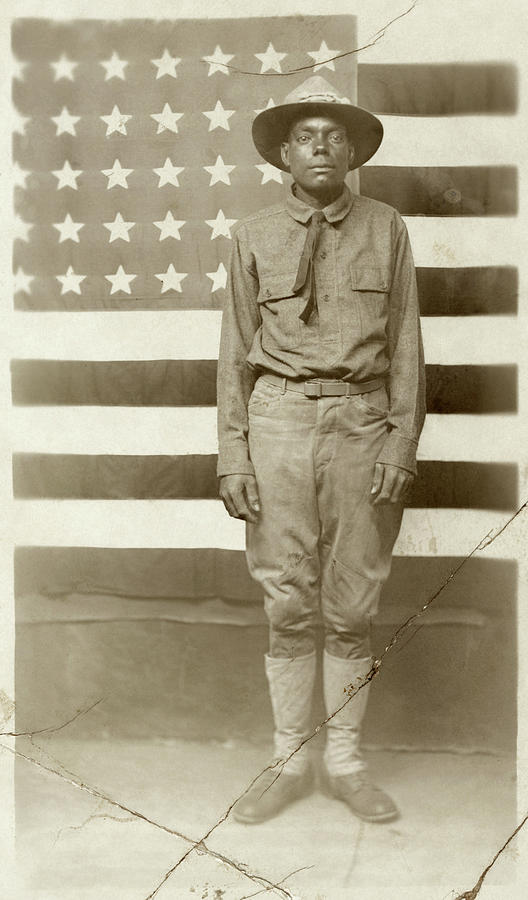 Flag Photograph - Wwi Soldier, C1916 by Granger