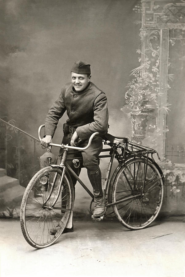 WWI US Army Bicyclist Photograph by Historic Image