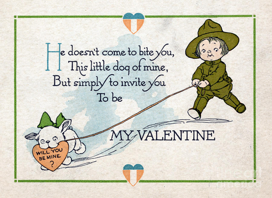 Wwi, Will You Be Mine, Valentine Card Photograph by Science Source