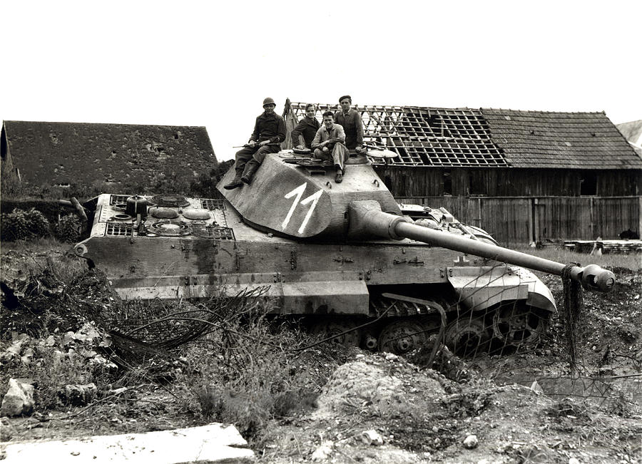 WWII Allied Soldiers atop German Tank Photograph by Historic Image - Pixels