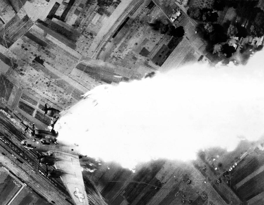 WWII B-17 Explodes over Germany Photograph by Historic Image