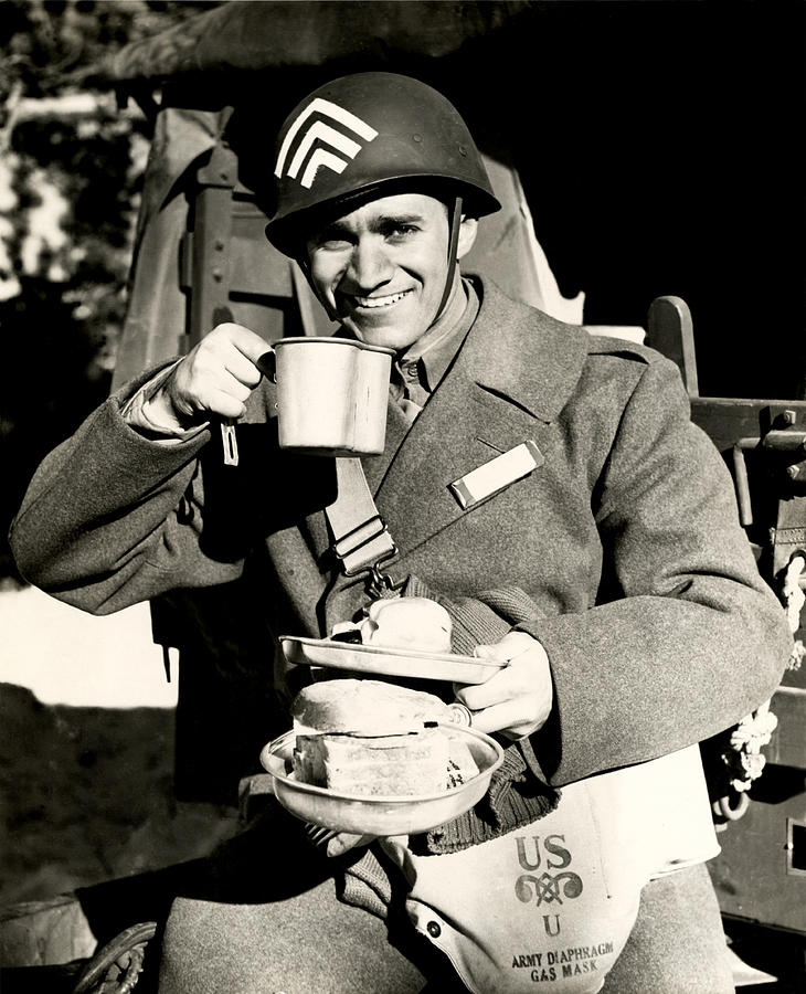 WWII Chow Time Photograph by Historic Image