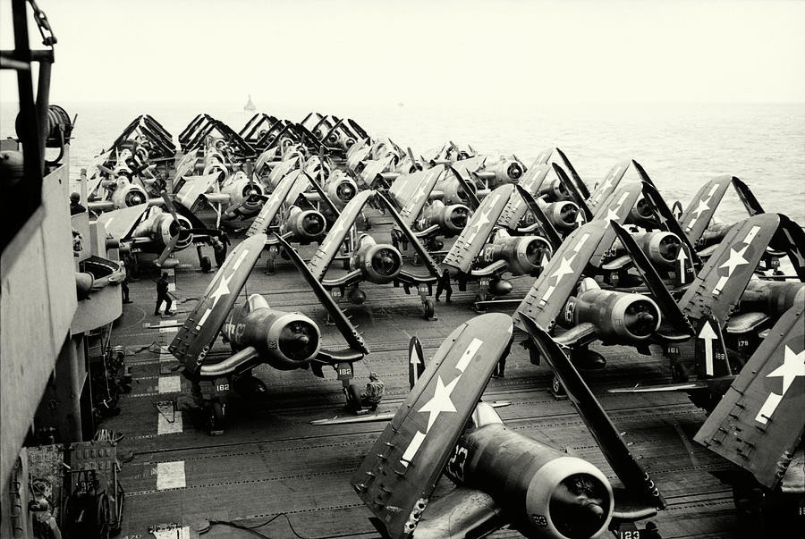 WWII Corsairs of the USS Bunker Hill Photograph by Historic Image