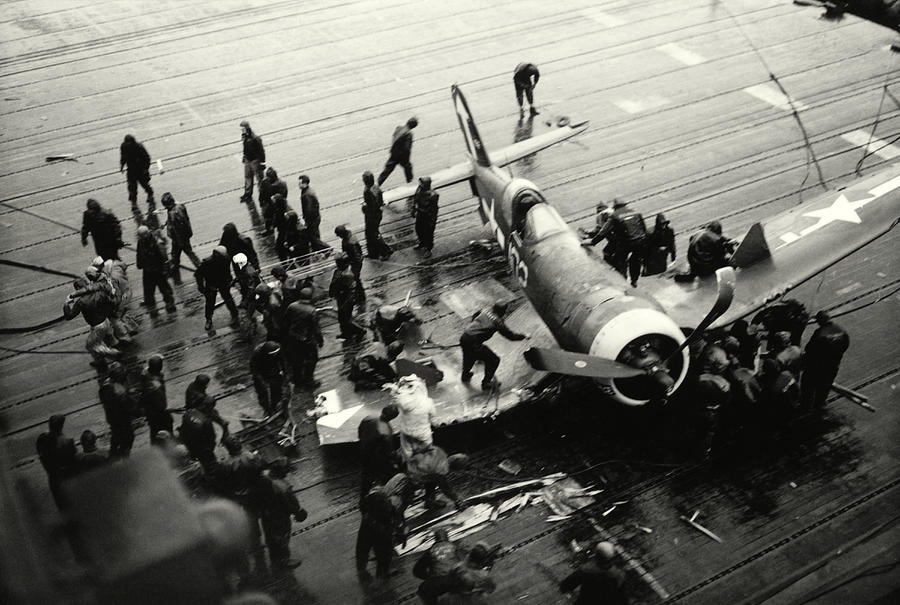 WWII Crash of US Navy Corsair Photograph by Historic Image