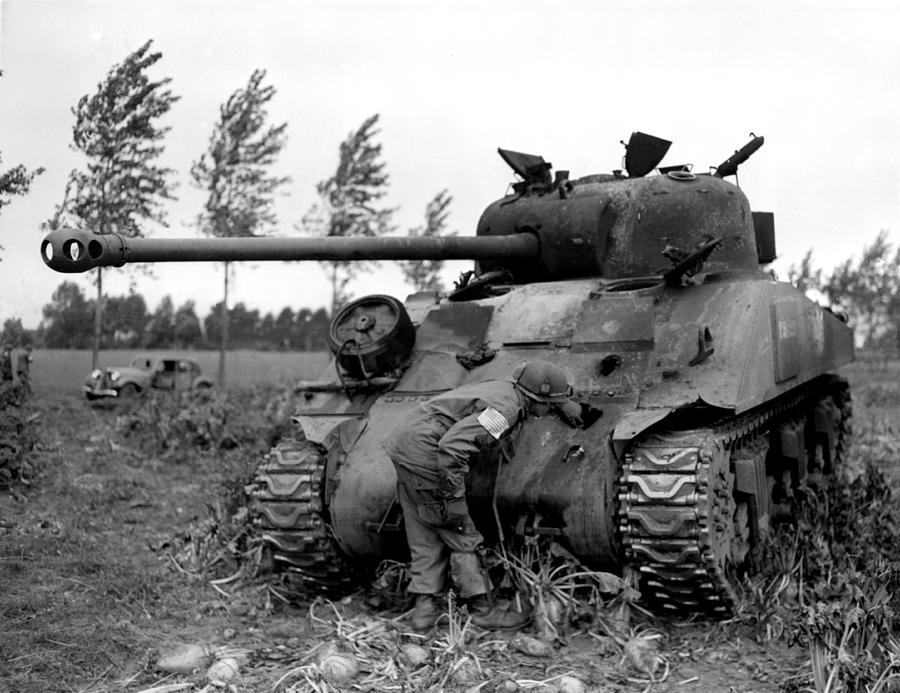 WWII Knocked out British Firefly Tank Photograph by Historic Image