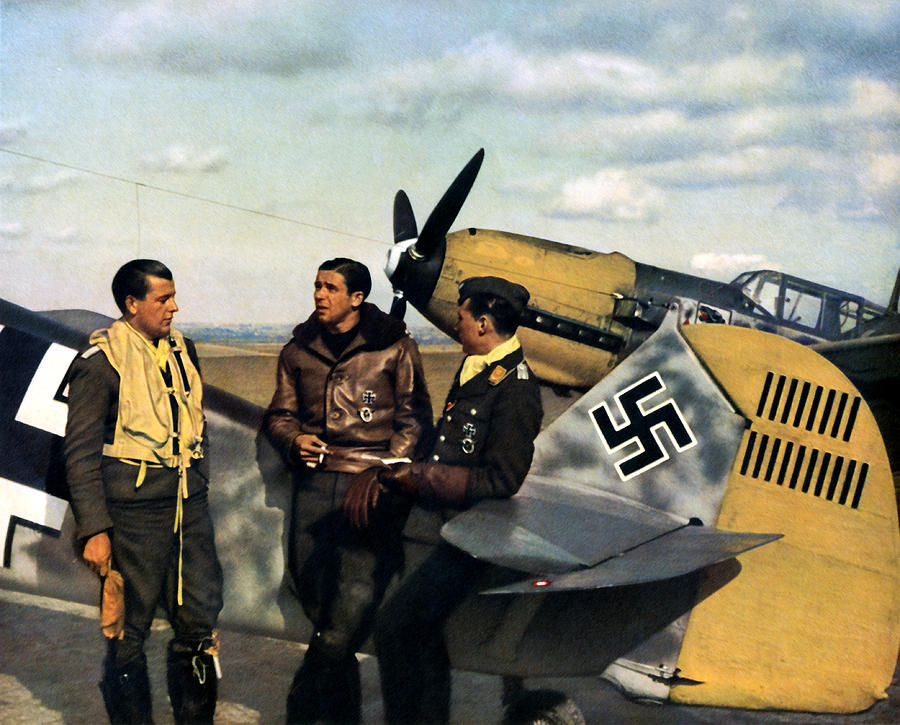 WWII Luftwaffe Pilots Painting by Historic Image
