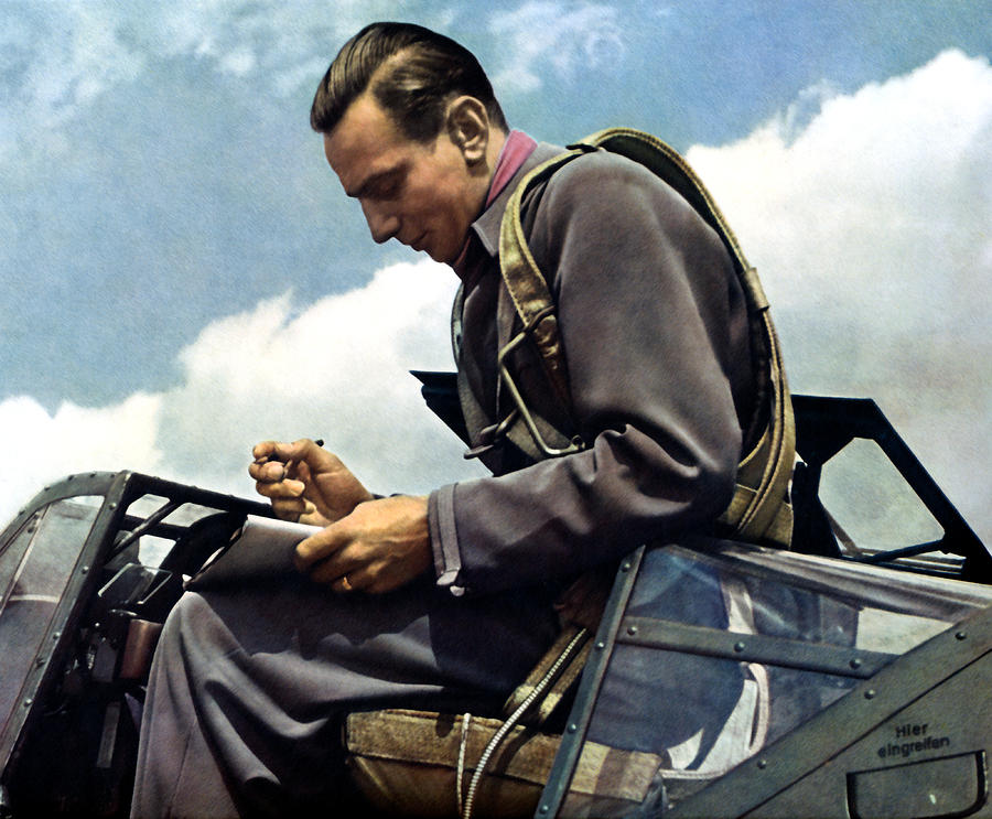 WWII Luftwaffe Test Pilot Fritz Wendel Painting by Historic Image