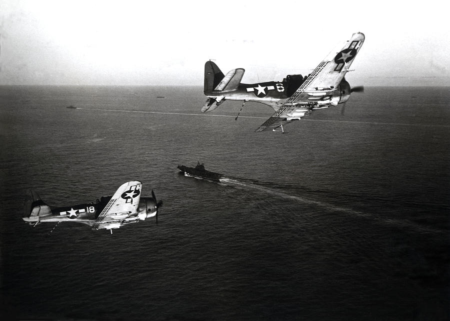 WWII Navy Dive Bombers Headed Home Photograph by Historic Image