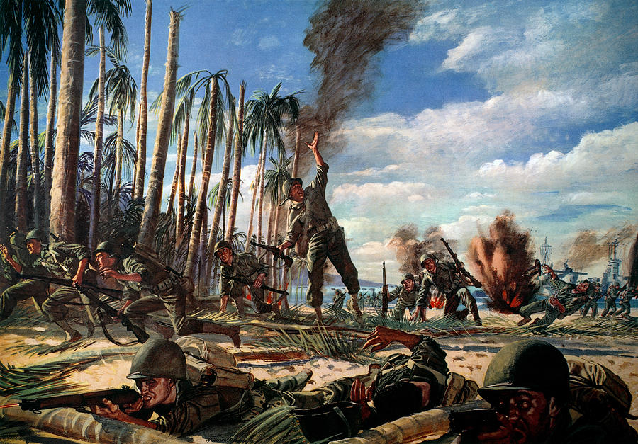 Wwii - Pacific Campaign 1944 Painting by H Charles McBarron Jr
