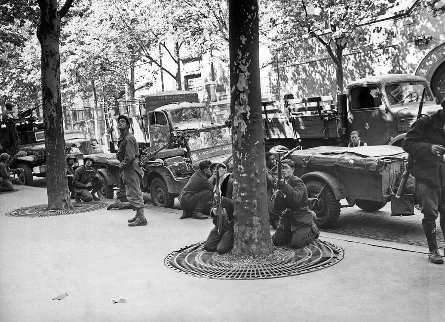 WWII Paris Troops Photograph by Underwood Archives