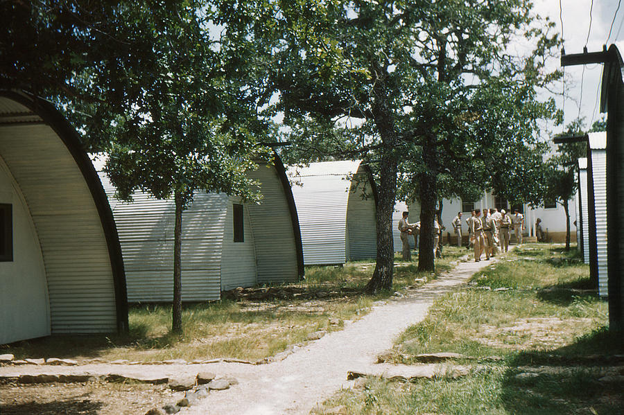 WWII quonset huts on military base 1949, retro Photograph by NNehring