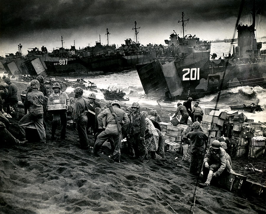 WWII Supplies on Iwo Jima Photograph by Historic Image