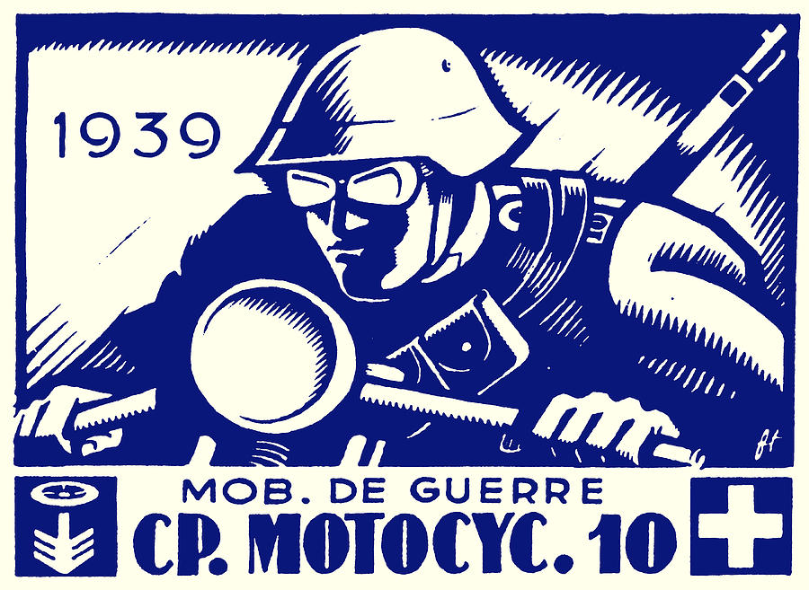 WWII Swiss Motorcycle Company Painting by Historic Image