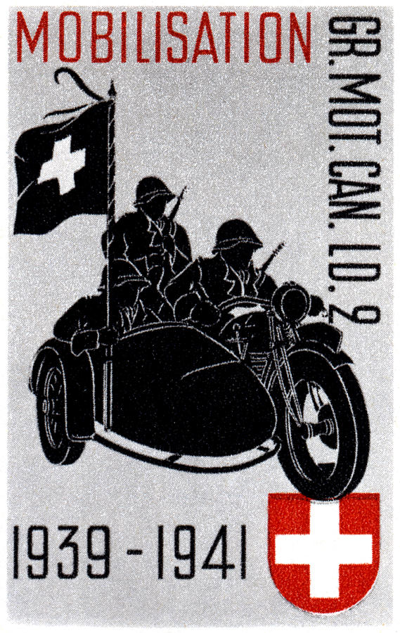 WWII Swiss Recon Motorcycle Painting by Historic Image