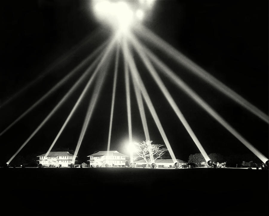 WWII US Army Searchlights on Hawaii Photograph by Historic Image