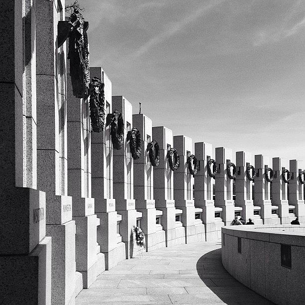 Architecture Photograph - #wwiimemorial #wwii #memorial by Melaney Wolf