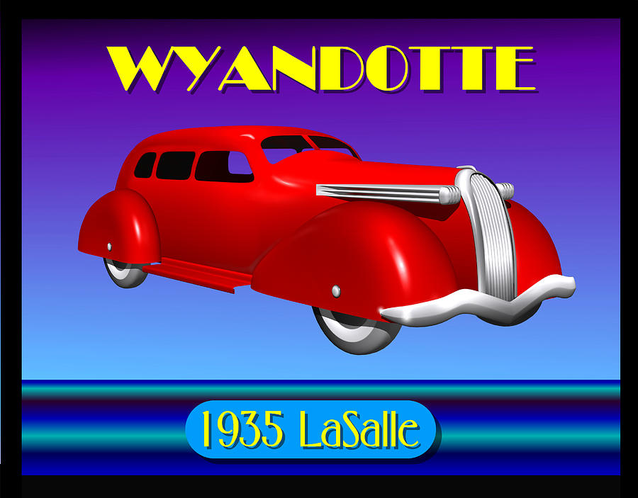 Wyandotte 1935 LaSalle Digital Art by Stuart Swartz