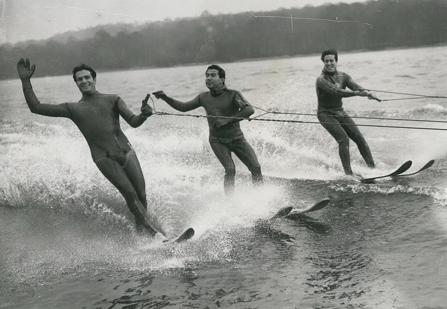 Wyatt Earp Tries Out New Foan Rubber Water Skiing Suit. Photograph by Retro Images Archive