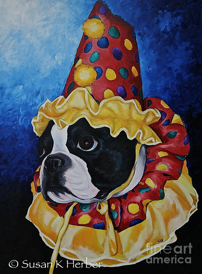 Wyze Clown Painting by Susan Herber
