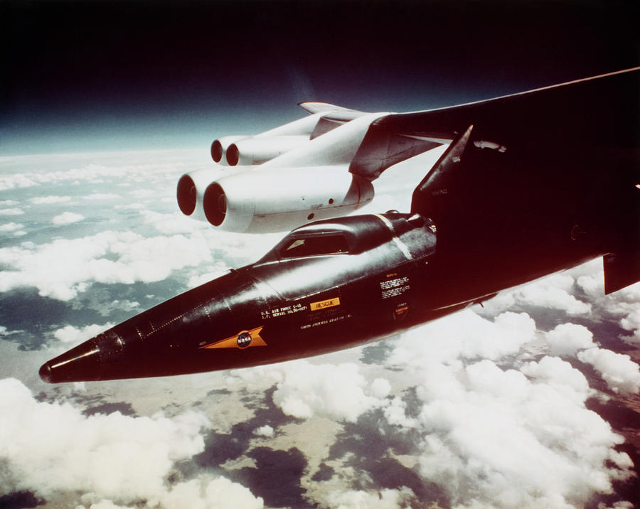 Aircraft Photograph - X-15 Under Wing Of B-52 Just Before Launch by Nasa/science Photo Library