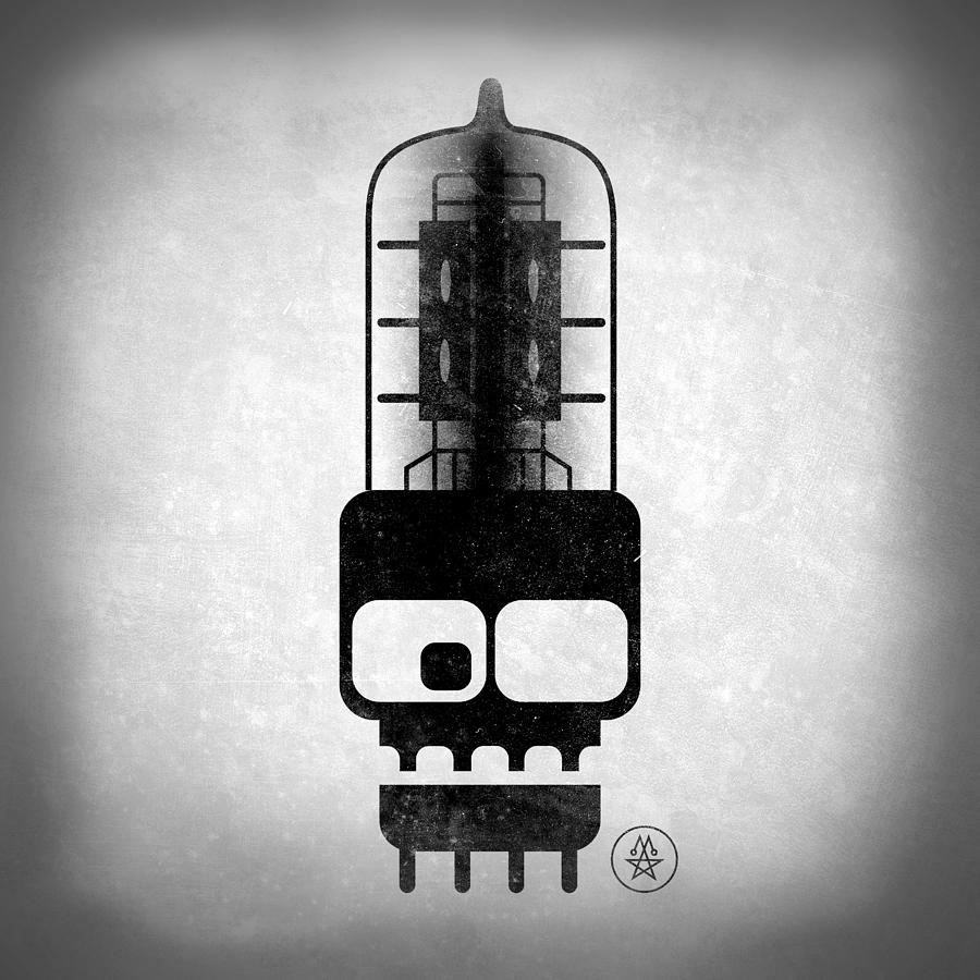 Music Digital Art - X-ray Tubeskull by Milton Thompson
