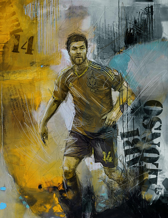 Football Painting - Xabi Alonso - B by Corporate Art Task Force